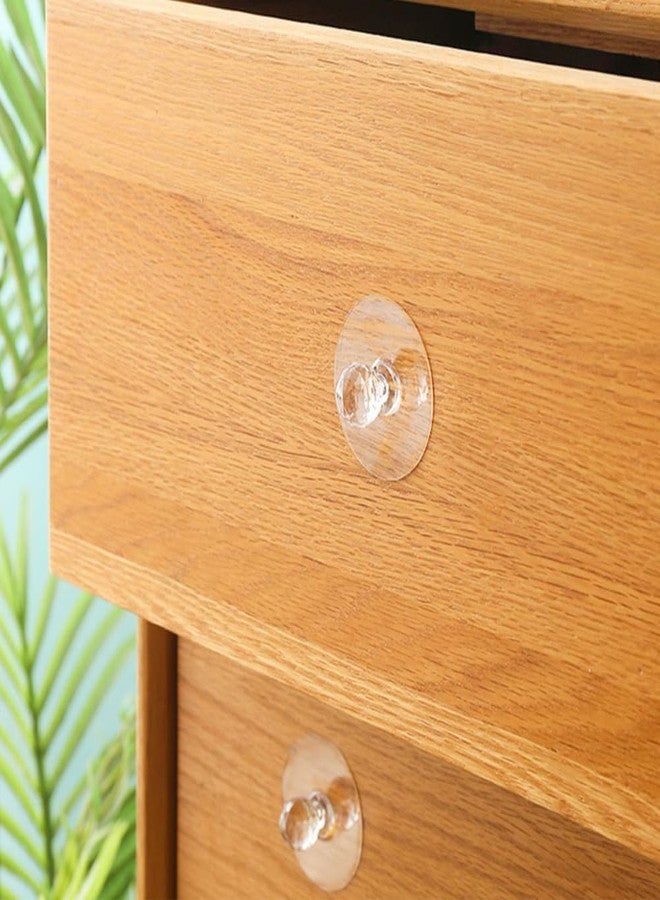 BowieMall Adhesive Clear Cabinet Drawer Knobs 5Pcs Free Self-Stick Push Pull Helper for Kitchen Bathroom Wardrobe Window Cupboard Dresser Furniture Door - Image 2